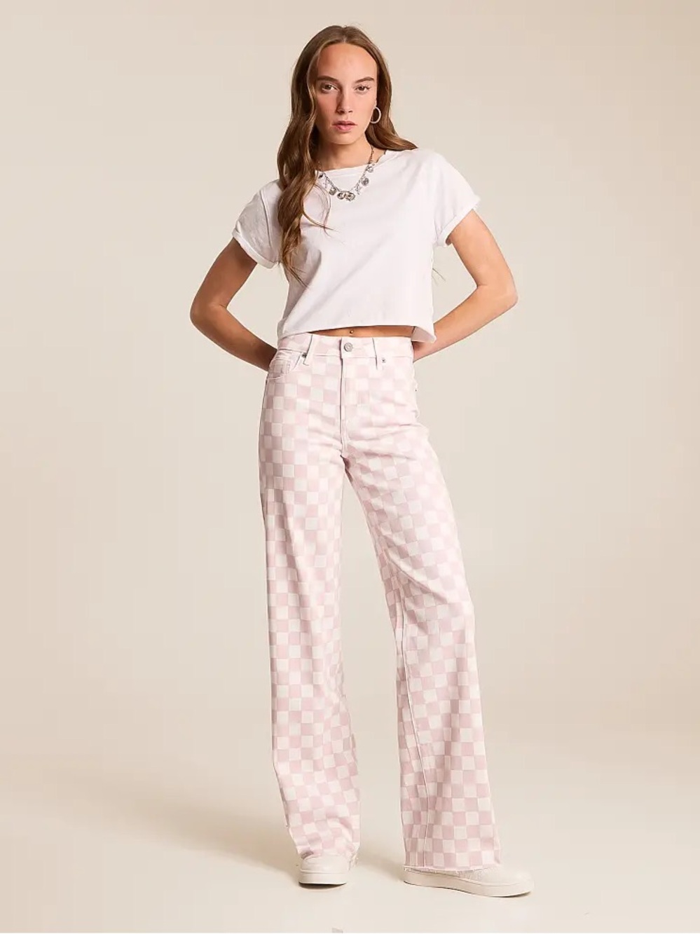 Hidden Sloane Dad Checker Print Stretch Jean